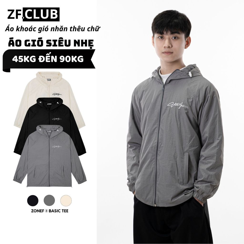 ZONEF CLUB 帶刺繡連帽的皺紋風衣,超大號 2 層網眼襯裡風衣,男女通用 Uniex AGZ | 蝦皮購物