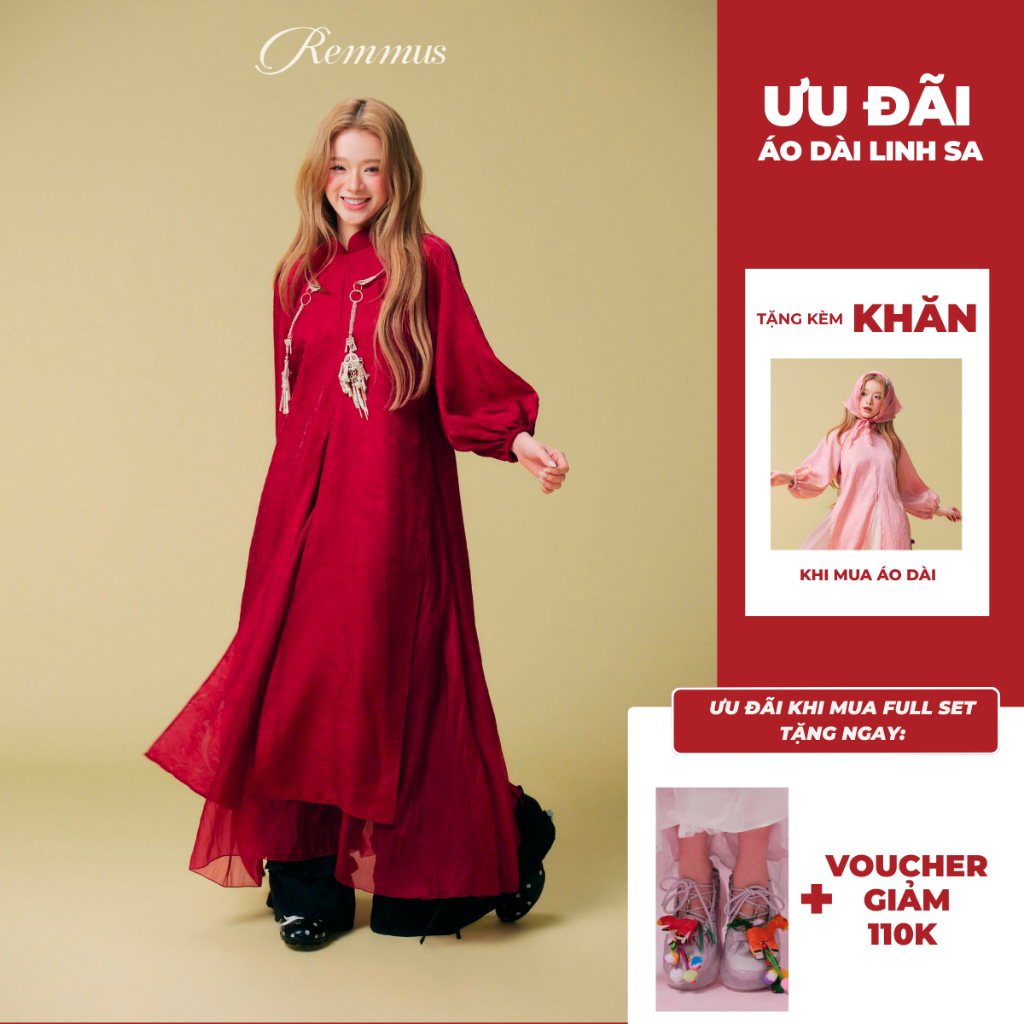 (免費圍巾) - Remmus Ao Dai 2026 年 Tet 2026 年 Tet 版 Remmus Ao Dai | 蝦皮購物