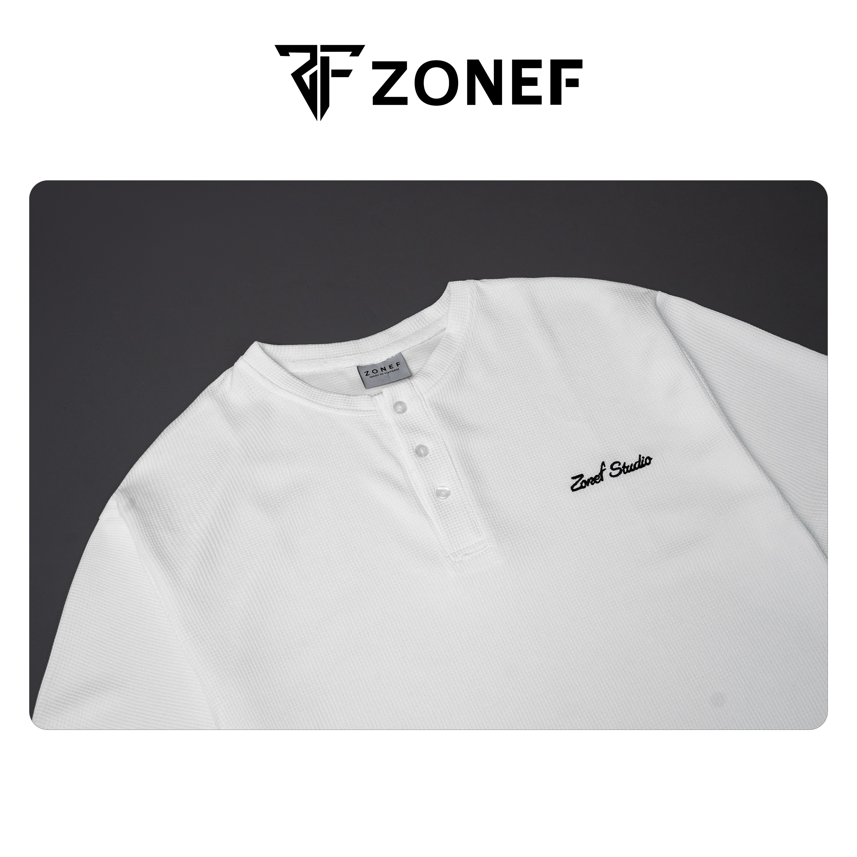 ZONEF CLUB 男女款蜂窩T恤鈕扣領短袖純棉華夫格常規款酷ATC | 蝦皮購物