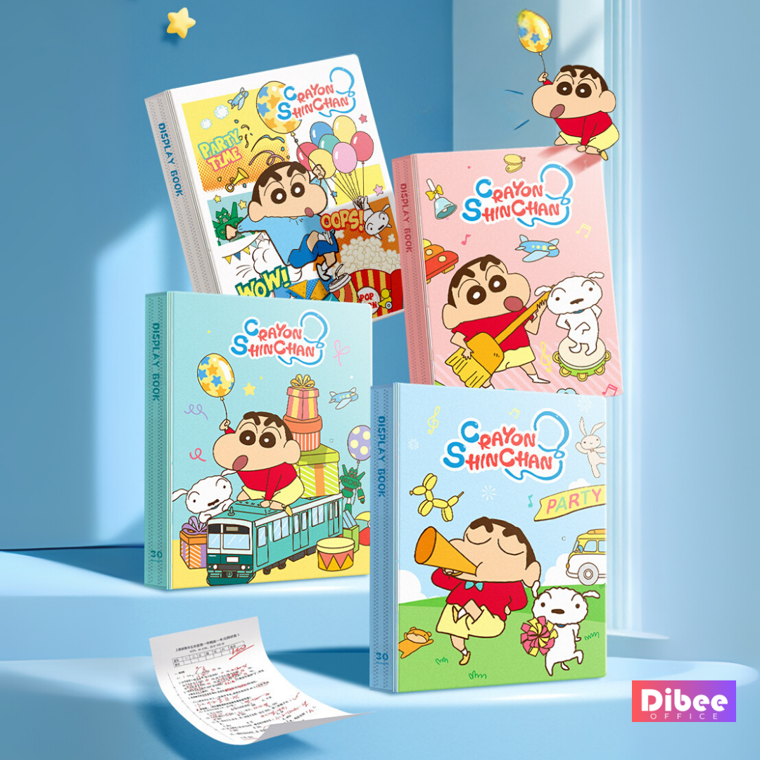 DIBEE A4 文件文件,40 頁葉子文件,帶有 Shin boy 圖像,多種設計,防水,F4 文件存儲 | 蝦皮購物