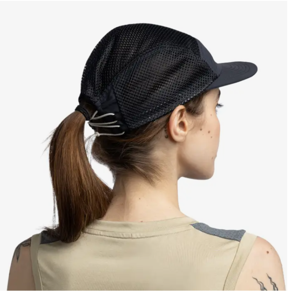 Buff 5 Panel Air Cap Saret 黑色運動帽 - 透氣、輕便、防曬網眼帽 | 蝦皮購物